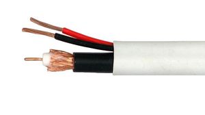 Bobina de cable coaxial RG59 + 2 x 0.81 100m Blanco