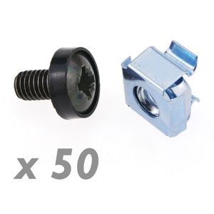 Tornillos M6 para rack-19 50-pack de color negro