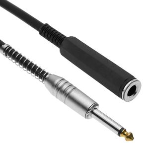 Cable audio micrófono instrumento mono jack 6.3mm macho a hembra de 5m