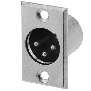 Conector XLR3 3-pin macho metálico para chapa