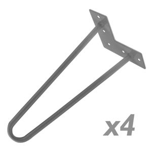 Pies para mesa y mueble Patas en acero 2 varillas 41 cm 4-pack