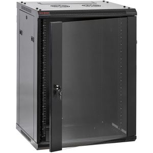 Armario rack mural 19'' 18U 600x600x900mm pared negro SOHORack GO montado