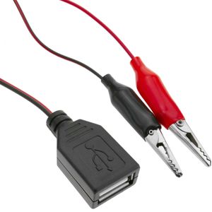 Cable de alimentación de 5V USB tipo A macho a pinzas de cocodrilo de 2m
