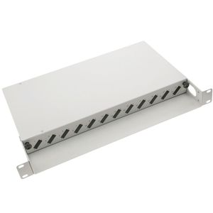 Patch Panel de fibra óptica 1U beige de 12 SC duplex