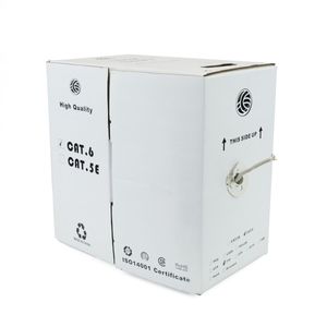 Bobina de cable de red ethernet Cat. 6 FTP de 305 m rígido de color gris