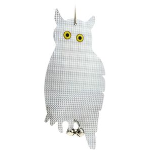 Ahuyentador de aves Repelente de pájaros y plagas Espantapájaros tipo búho reflectante y cascabeles