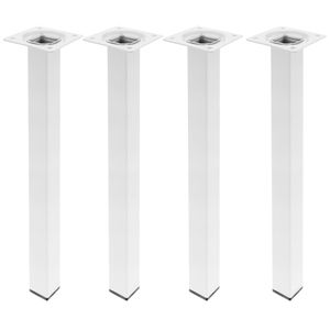 Pies cuadrados para mesa y mueble. Patas en acero blancas de 40cm 4-pack