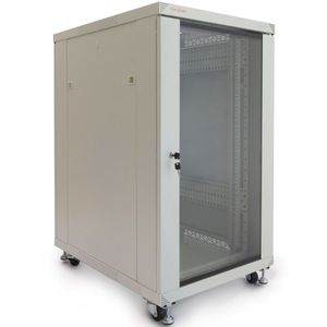 Armario rack 19" de pie 20U 600x800x1000mm blanco MobiRack GO montado