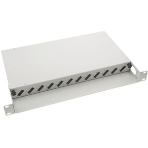 Patch Panel de fibra óptica 1U beige de 12 SC duplex