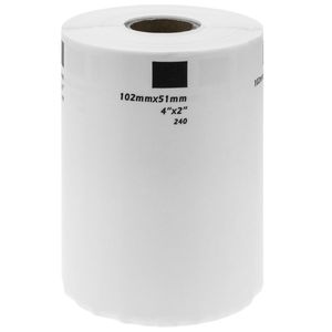 Rollo bobina de 600 etiquetas adhesivas compatibles con Brother DK-11240 102x51mm 10-pack