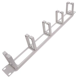 Panel guíacables para armario rack 19" 1U con 5 anillas para gestión de cables blanco