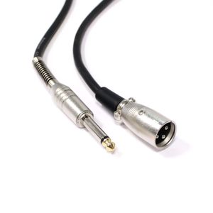 Cable de audio micrófono instrumento XLR 3pin macho a jack 6.3mm macho de 2m