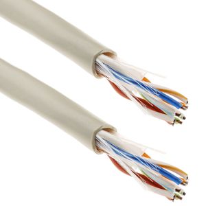 Bobina de cable de red LAN UTP categoría cat.6 24AWG CCA rígido gris 100 m