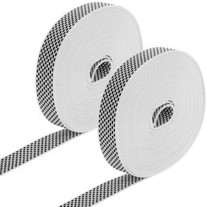 Pack de 2 unidades cinta para persiana de nailon blanca y negra de 18mm x 6m