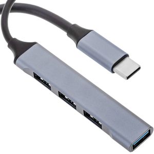 Concentrador USB C 3.1 con 3 puertos USB 2.0 y 1 puerto USB 3.0 todos tipo USB A hembra.