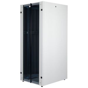 Armario rack 19'' de pie 42U 800x1000x1980mm MobiRack de RackMatic Blanco y puerta de cristal templado