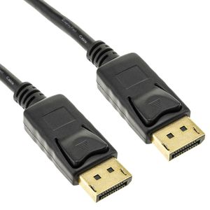 Cable Displayport 1080p FullHD para transmisión de audio y vídeo digital de 2 m color negro