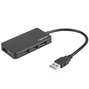 Hub USB tipo A 3.0 de 4 puertos negro Natec Moth NHU-1342