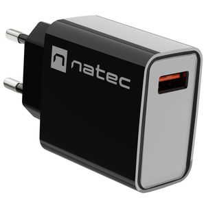 Cargador USB Natec Ribera 1X USB-A 18W negro NUC-2058