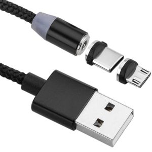 Cable de Carga 2 en 1 USB-A 2.0 macho a conectores USB-C y Micro USB magnéticos 2 m trenzado