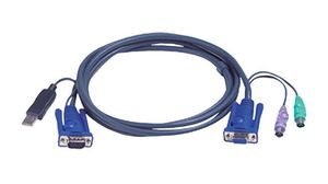 Cable PS2 Macho + VGA Hembra a USB + VGA Macho