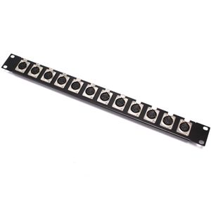 Patch panel rack19 12-port XLR3-hembra 1U