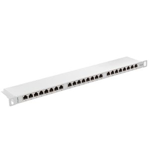 Patch panel 19" blanco de 24 RJ45 Cat.6 FTP 0.5U Lanberg PPS6-0024-S
