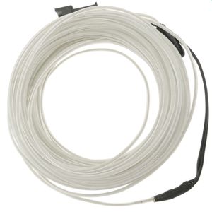 Cable electroluminiscente blanco de 1.3mm en bobina 5m de cable con pilas