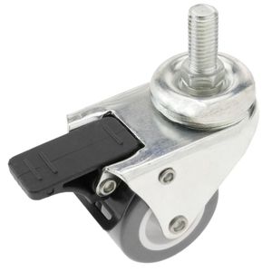 Rueda doble pivotante industrial de PU y PVC transparente con freno 50 mm M12