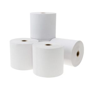 Rollo bobina de papel térmico para impresora TPV y caja registradora 80x75mm 5 unidades