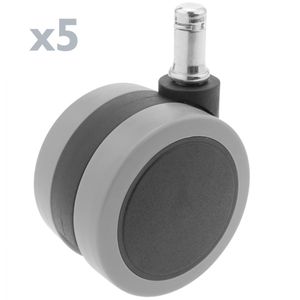 Rueda pivotante de nailon y PVC sin freno 65 mm M11 5 pack