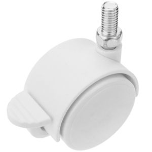 Rueda pivotante de nailon con freno 40 mm M8 blanca 4 pack
