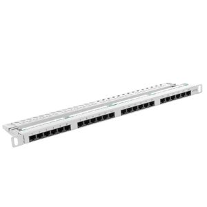 Patch panel 19" blanco de 24 RJ45 Cat.5E UTP 0.5U Lanberg PPU5-0024-S