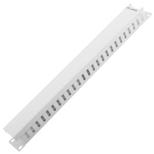 Panel guiacables para armario rack 19" blanco para la gestión de cables 1U Lanberg AK-1201-S