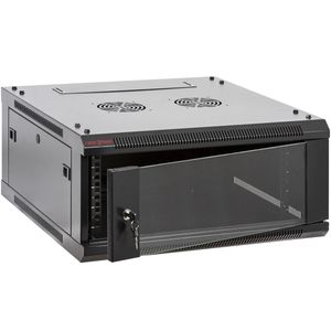 Armario rack mural 19" 4U 600x600x280mm pared negro SOHORack GO montado