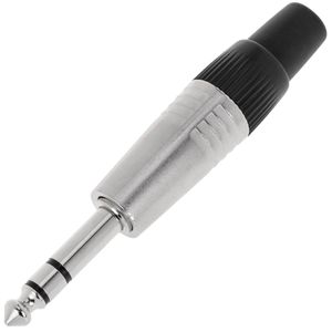 Conector jack 6.3mm macho estéreo TRS metal